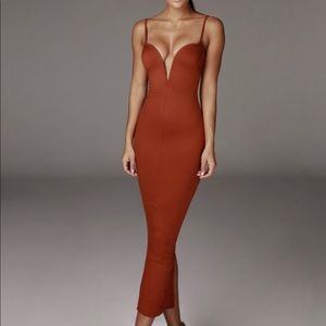 JLUXLABEL Sexy Bustier Orange Dress